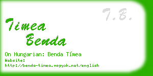 timea benda business card
